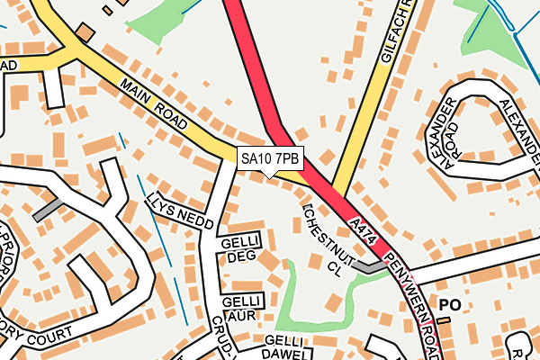 SA10 7PB map - OS OpenMap – Local (Ordnance Survey)