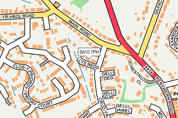 SA10 7PH map - OS OpenMap – Local (Ordnance Survey)
