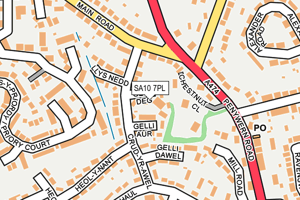 SA10 7PL map - OS OpenMap – Local (Ordnance Survey)