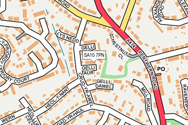 SA10 7PN map - OS OpenMap – Local (Ordnance Survey)