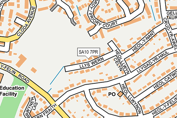 SA10 7PR map - OS OpenMap – Local (Ordnance Survey)