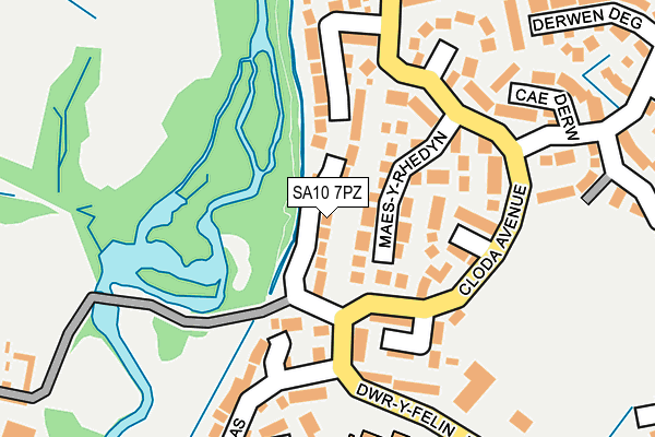 SA10 7PZ map - OS OpenMap – Local (Ordnance Survey)