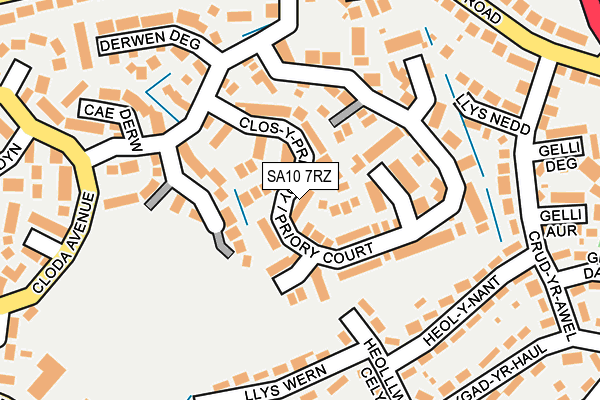 SA10 7RZ map - OS OpenMap – Local (Ordnance Survey)