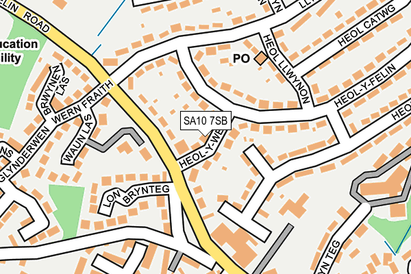 SA10 7SB map - OS OpenMap – Local (Ordnance Survey)