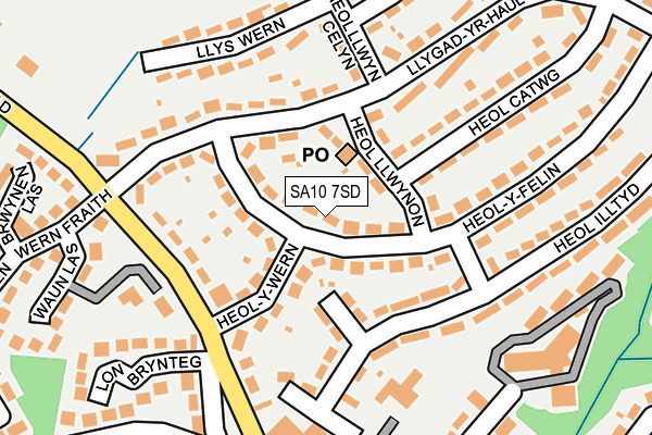 SA10 7SD map - OS OpenMap – Local (Ordnance Survey)