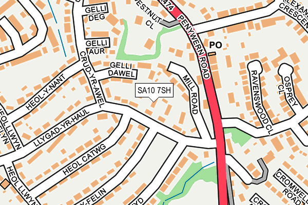 SA10 7SH map - OS OpenMap – Local (Ordnance Survey)