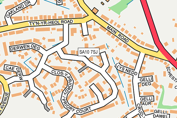 SA10 7SJ map - OS OpenMap – Local (Ordnance Survey)