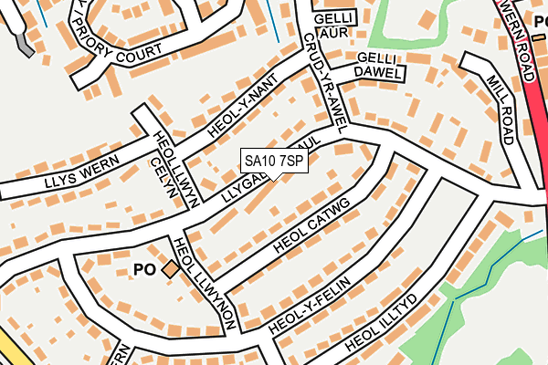 SA10 7SP map - OS OpenMap – Local (Ordnance Survey)
