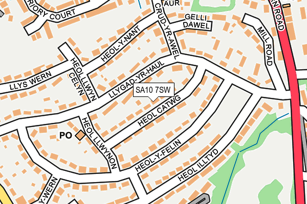 SA10 7SW map - OS OpenMap – Local (Ordnance Survey)