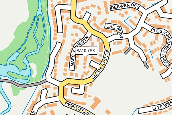 SA10 7SX map - OS OpenMap – Local (Ordnance Survey)