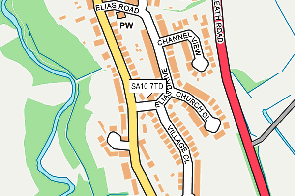 SA10 7TD map - OS OpenMap – Local (Ordnance Survey)