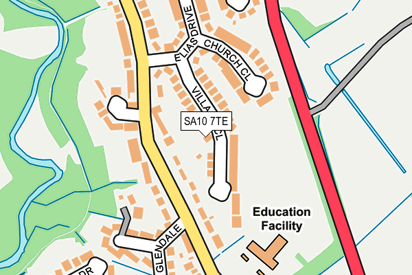 SA10 7TE map - OS OpenMap – Local (Ordnance Survey)