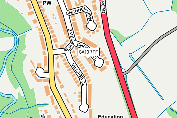SA10 7TF map - OS OpenMap – Local (Ordnance Survey)