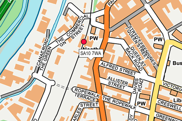 SA10 7WA map - OS OpenMap – Local (Ordnance Survey)