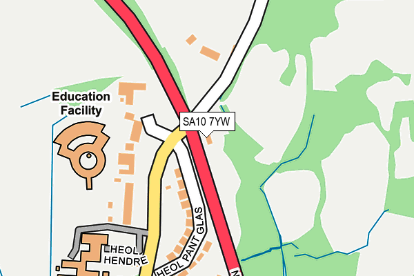 SA10 7YW map - OS OpenMap – Local (Ordnance Survey)