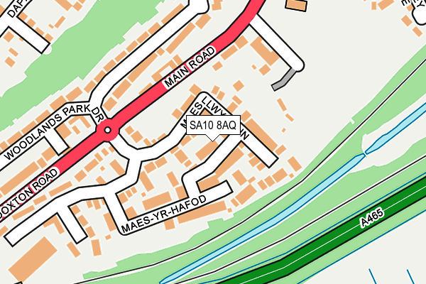 SA10 8AQ map - OS OpenMap – Local (Ordnance Survey)