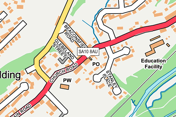 SA10 8AU map - OS OpenMap – Local (Ordnance Survey)