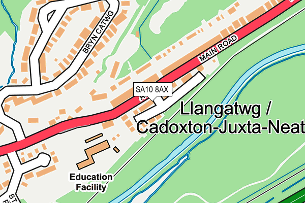 SA10 8AX map - OS OpenMap – Local (Ordnance Survey)