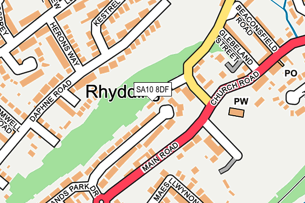 SA10 8DF map - OS OpenMap – Local (Ordnance Survey)