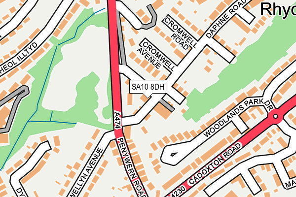 SA10 8DH map - OS OpenMap – Local (Ordnance Survey)