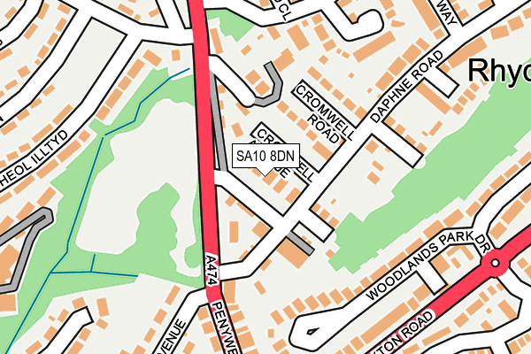 SA10 8DN map - OS OpenMap – Local (Ordnance Survey)