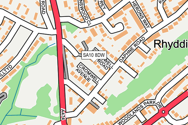 SA10 8DW map - OS OpenMap – Local (Ordnance Survey)