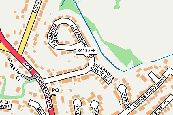 SA10 8EF map - OS OpenMap – Local (Ordnance Survey)
