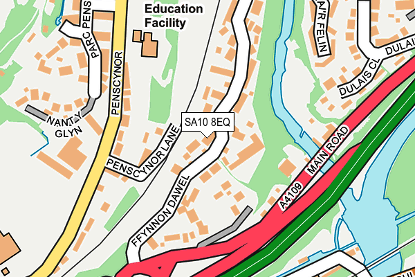 SA10 8EQ map - OS OpenMap – Local (Ordnance Survey)