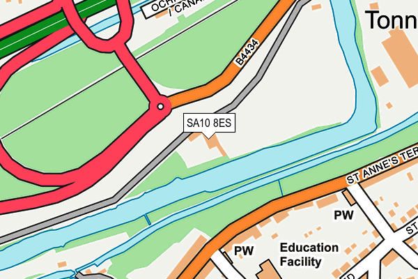 SA10 8ES map - OS OpenMap – Local (Ordnance Survey)