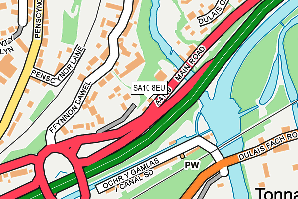 SA10 8EU map - OS OpenMap – Local (Ordnance Survey)