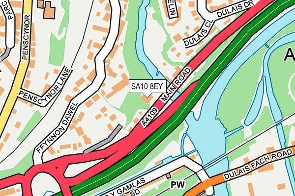 SA10 8EY map - OS OpenMap – Local (Ordnance Survey)