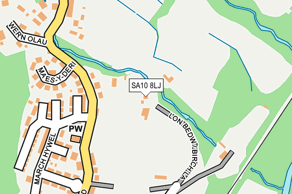 SA10 8LJ map - OS OpenMap – Local (Ordnance Survey)