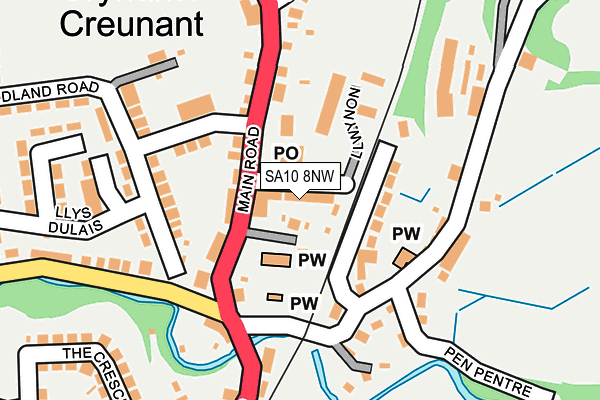 SA10 8NW map - OS OpenMap – Local (Ordnance Survey)