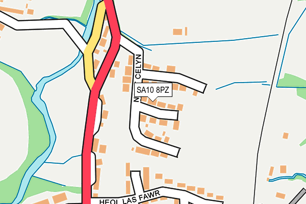 SA10 8PZ map - OS OpenMap – Local (Ordnance Survey)