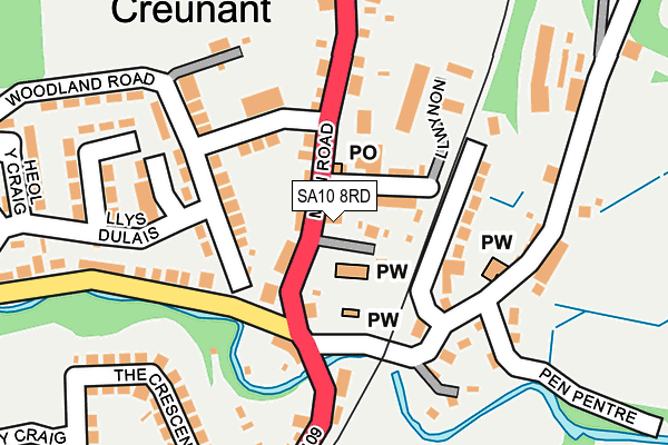 SA10 8RD map - OS OpenMap – Local (Ordnance Survey)