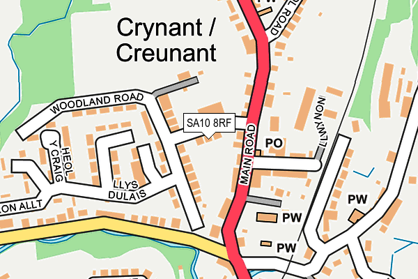 SA10 8RF map - OS OpenMap – Local (Ordnance Survey)