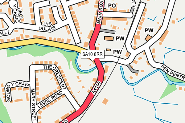 SA10 8RR map - OS OpenMap – Local (Ordnance Survey)