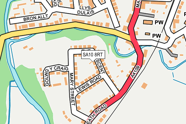 SA10 8RT map - OS OpenMap – Local (Ordnance Survey)