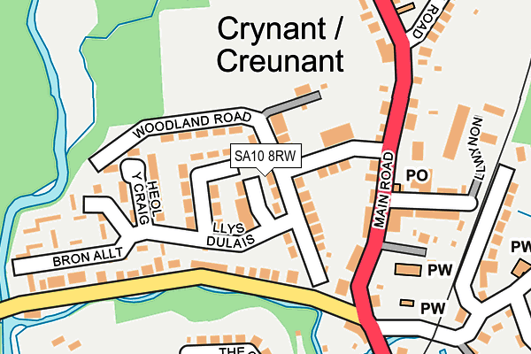 SA10 8RW map - OS OpenMap – Local (Ordnance Survey)