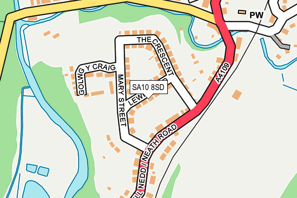 SA10 8SD map - OS OpenMap – Local (Ordnance Survey)