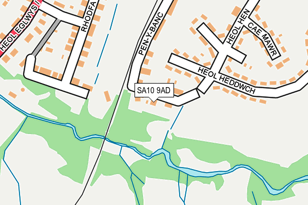 SA10 9AD map - OS OpenMap – Local (Ordnance Survey)
