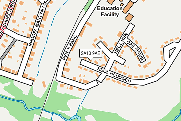 SA10 9AE map - OS OpenMap – Local (Ordnance Survey)