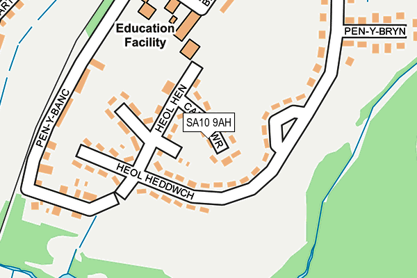 SA10 9AH map - OS OpenMap – Local (Ordnance Survey)