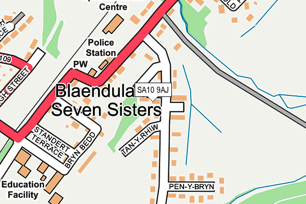 SA10 9AJ map - OS OpenMap – Local (Ordnance Survey)