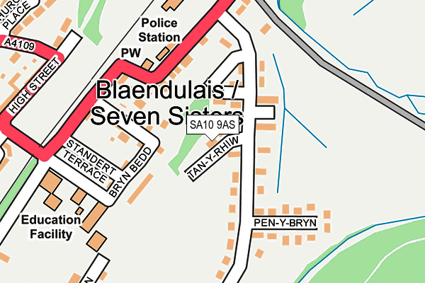 SA10 9AS map - OS OpenMap – Local (Ordnance Survey)