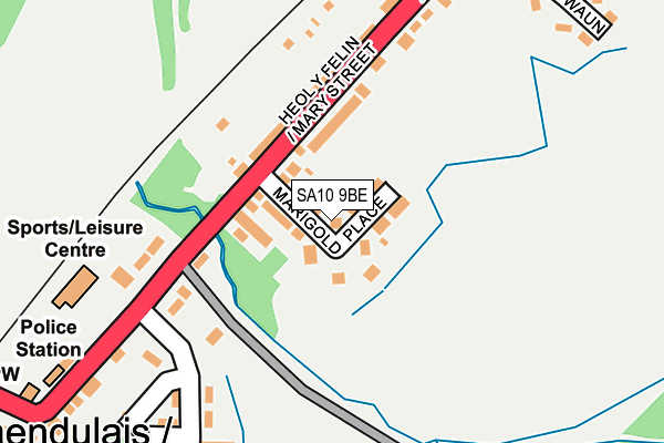 SA10 9BE map - OS OpenMap – Local (Ordnance Survey)