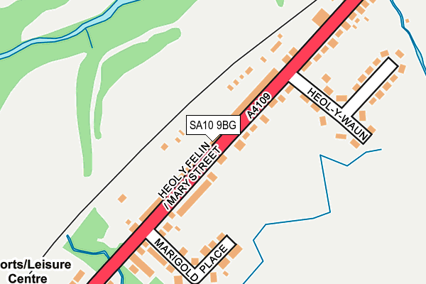 SA10 9BG map - OS OpenMap – Local (Ordnance Survey)