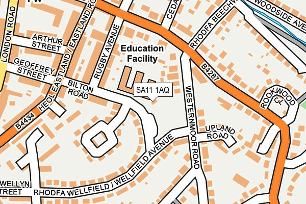 SA11 1AQ map - OS OpenMap – Local (Ordnance Survey)