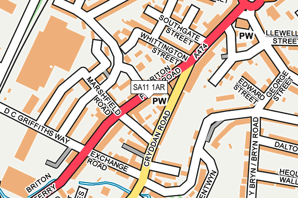 SA11 1AR map - OS OpenMap – Local (Ordnance Survey)