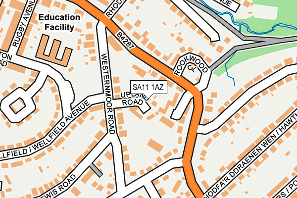 SA11 1AZ map - OS OpenMap – Local (Ordnance Survey)